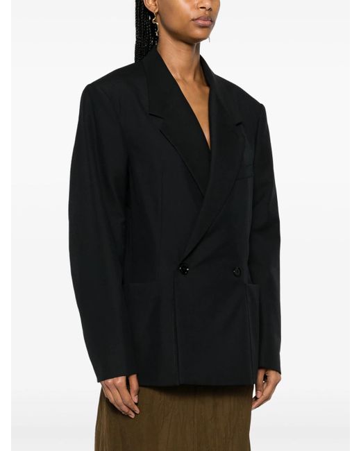 Lemaire Black Double-Breasted Jacket