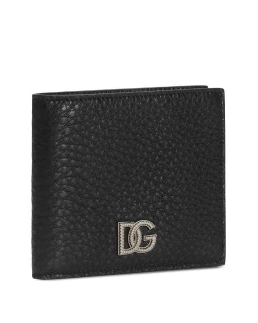 Dolce & Gabbana Black Dolce & Gabbana Calfskin Wallet With Dg Logo for men