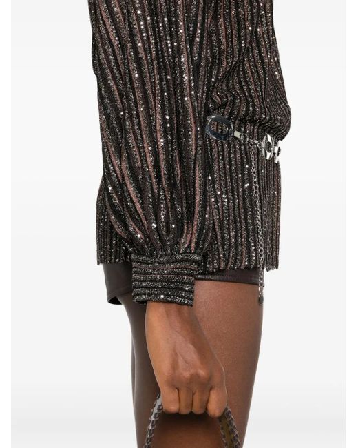 Missoni Gray Striped Top With Sequins