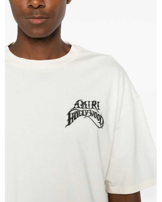 Amiri White Logo-Print T-Shirt for men