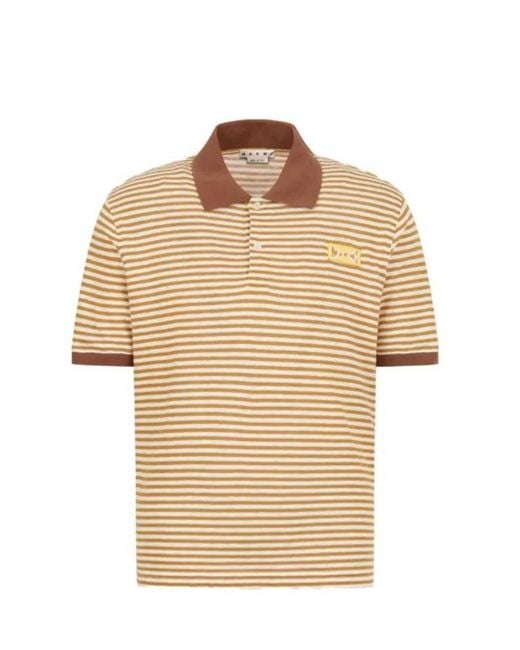 Marni Natural Striped Polo for men
