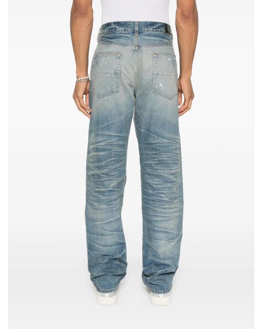 Jeans Dritti Effetto Vissuto-Uomo di Amiri in Blue da Uomo