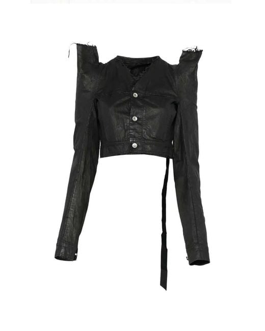 Rick Owens Black Fringed Jacket
