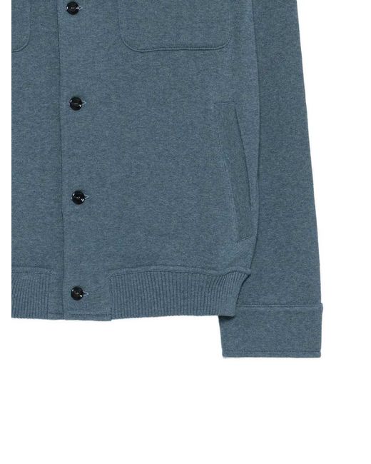 Lardini Blue Cotton Jacket With Buttoned Pockets for men