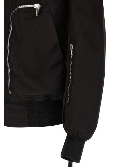 Rick Owens Black Bomber Jacket Bauhaus Flight for men