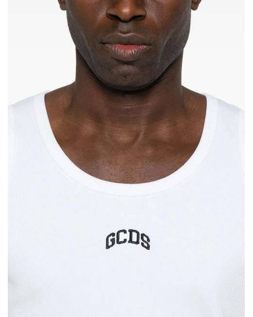 Canotta Canotta Con Ricamo di Gcds in White da Uomo