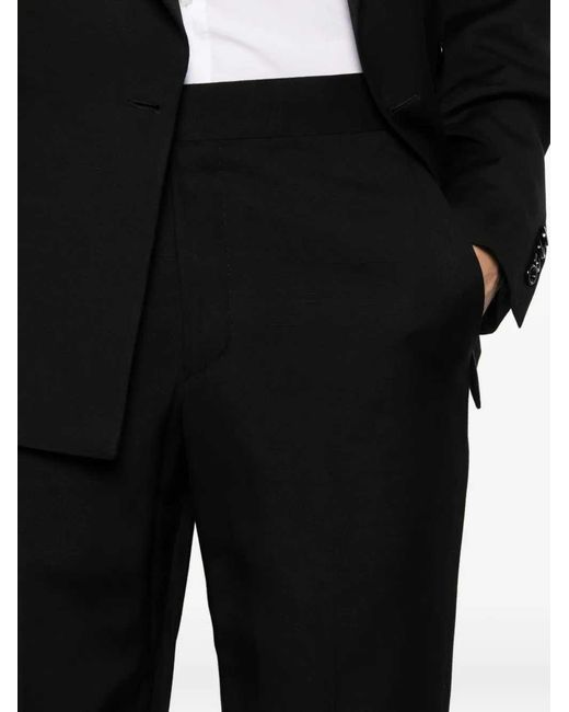 Lardini Black Tailored Trousers With Pressed Crease for men