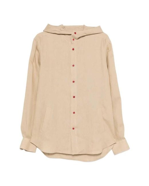 Kiton Natural Hooded Shirt for men
