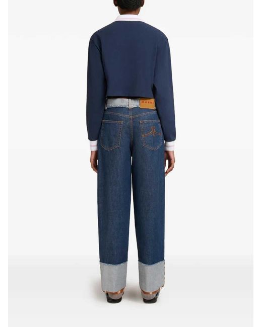 Marni Blue Cuffed Jeans