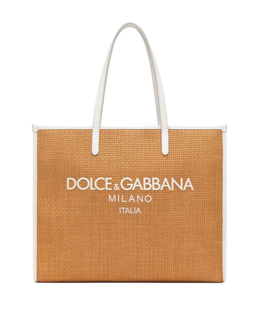 Dolce & Gabbana Natural Large Shopping Tote Bag