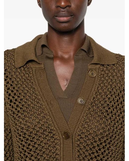 Max Mara Brown Open-Knit Cardigan