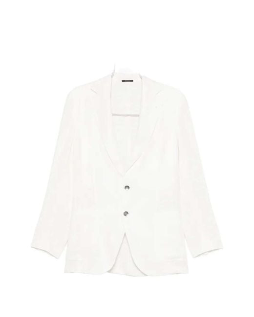 Sartorio Napoli Gray Single-Breasted Linen Blazer for men