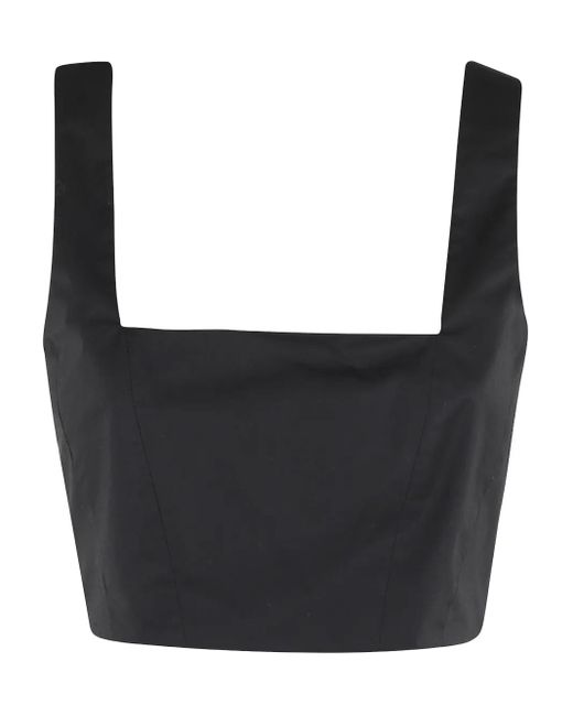 Top Corto Con Scollo Squadrato di FEDERICA TOSI in Black
