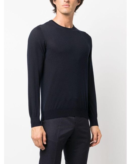 Lardini Blue Crew Neck Sweater for men