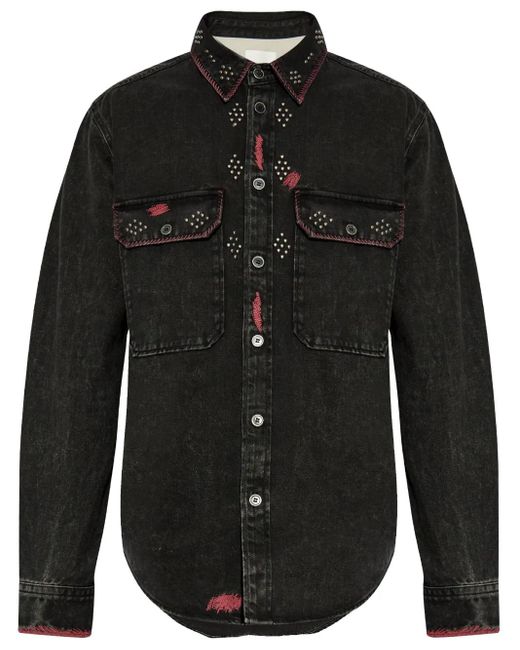 Giacca-Camicia Denim Osco di Isabel Marant in Black da Uomo