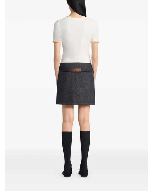 Courreges White T-Shirt With Contrasting Trim