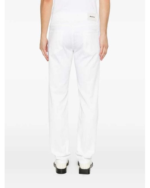 Sartorio Napoli White Pants With Logo Patch for men