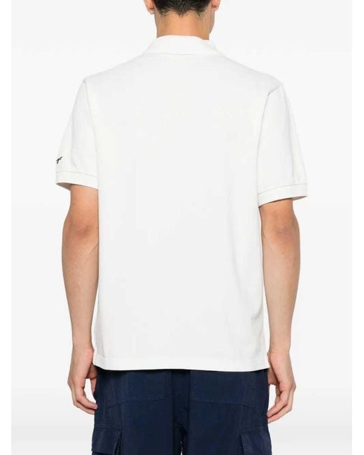 KENZO White Tiger-Patch Polo Shirt for men