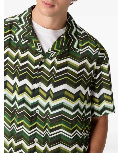 Missoni Green Zigzag Shirt for men