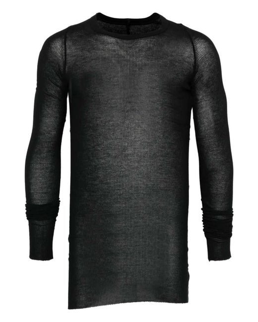 Rick Owens Black Rib Ls Tshirt for men