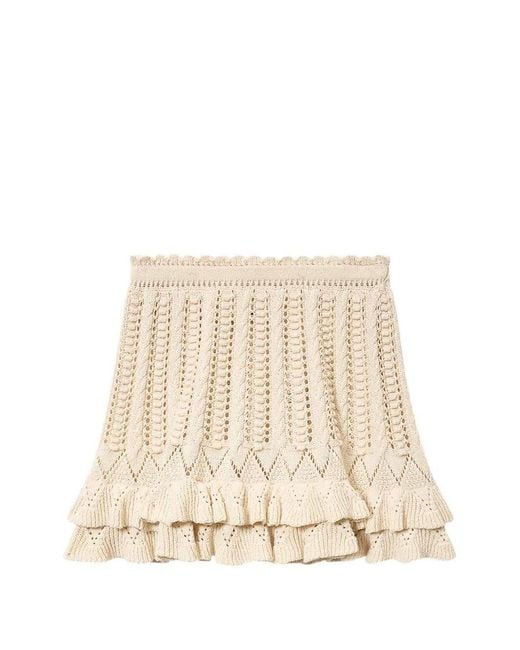 Isabel Marant Natural Ruffled Miniskirt