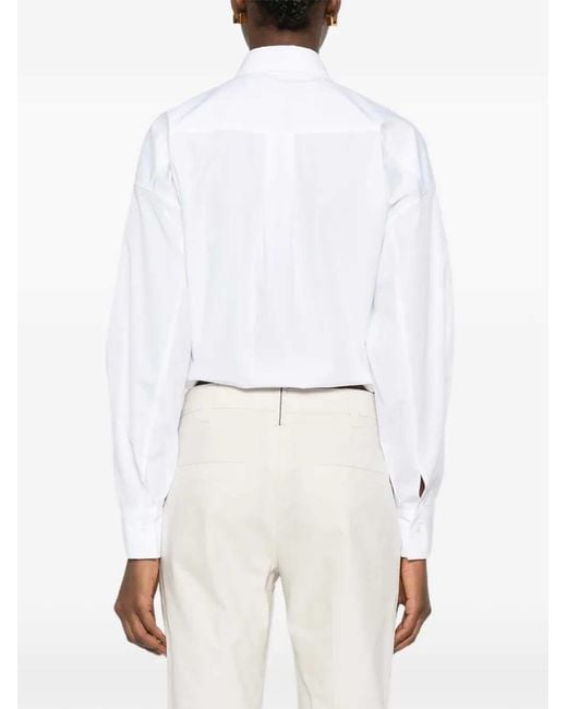 Brunello Cucinelli White Drawstring Shirt