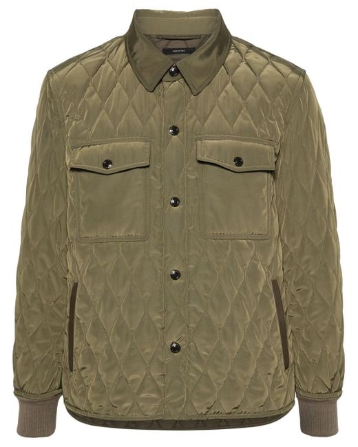 Tom Ford Green Padded Quilted Jacket for men