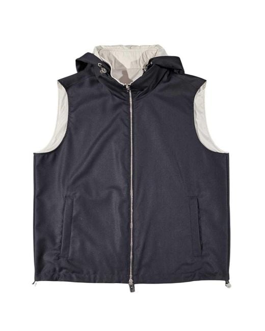 Montecore Blue Zip-Up Hooded Vest for men