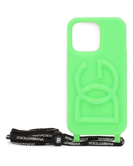 Dolce & Gabbana Green Iphone Pro Case With 3D Logo for men