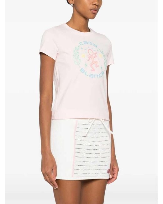 Casablanca Pink Dance Joy Fitted T-Shirt