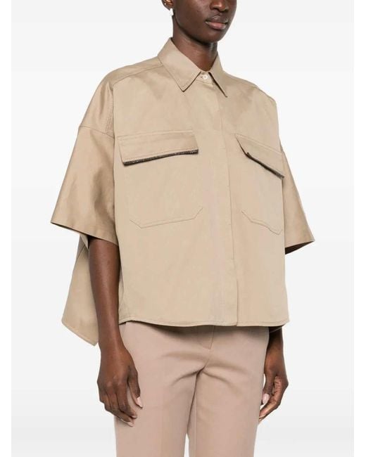 Brunello Cucinelli Natural Safari Oversized Shirt