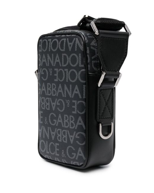 Borsa messenger con stampa di Dolce & Gabbana in Black da Uomo