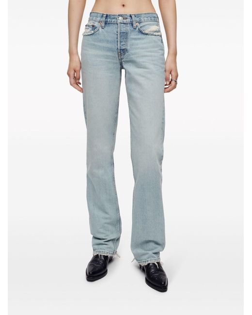 Re/done Blue Easy Straight Jeans
