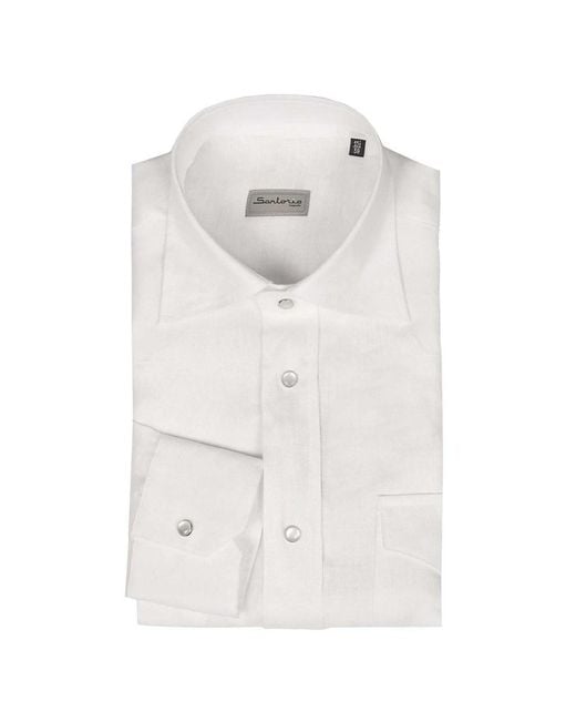 Sartorio Napoli White Button-Down Shirt for men