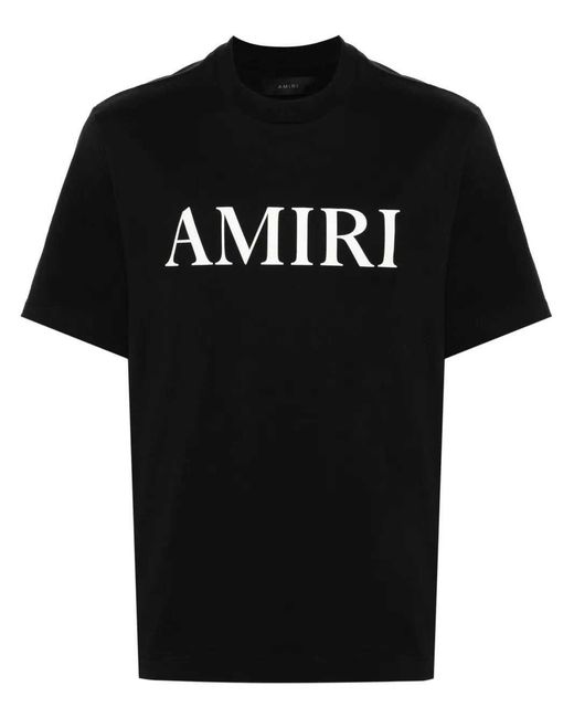 Amiri Black Rubberized Logo T-Shirt for men