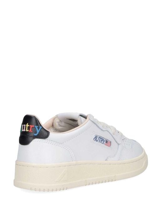 Autry White Medalist Low Bg02 Leather/Leather/Logo