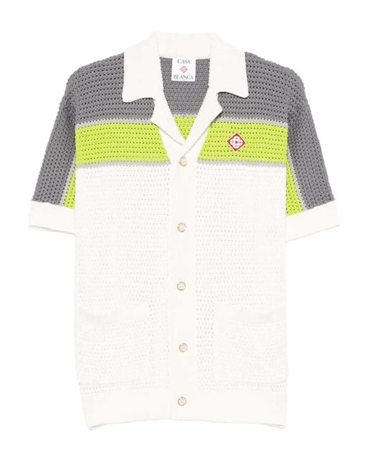 Casablanca White Short Sleeve Shirts for men