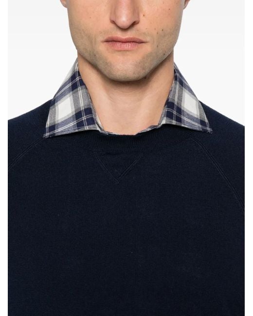 Eleventy Blue Crewneck Sweater for men