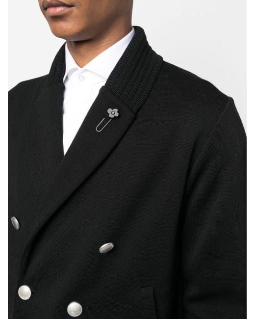 Lardini Black Double-Breasted Blazer for men