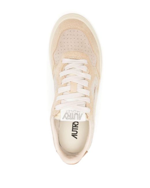 Autry Natural Medal Suede Sneakers