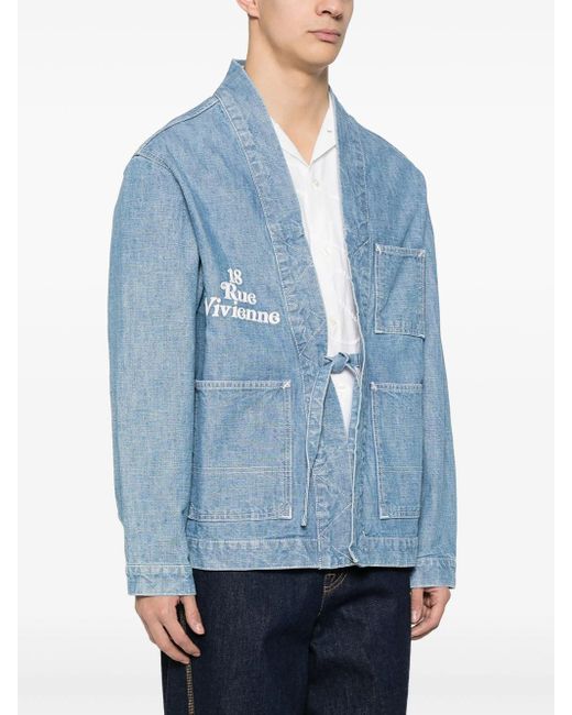 KENZO Blue Poncho With X Verdy Embroidery for men