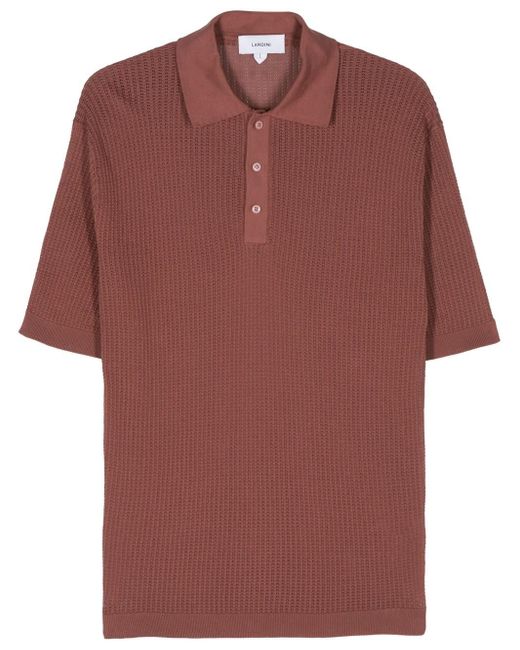 Lardini Red Open-Knit Polo Shirt for men