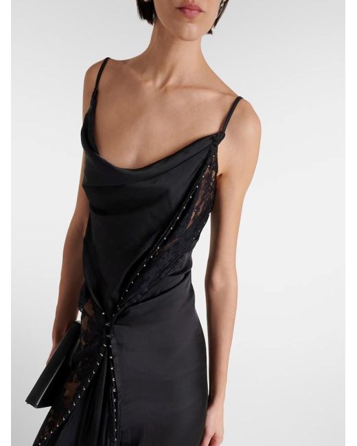 Y. Project Black Maxi Dress With Hooks And Eyelets