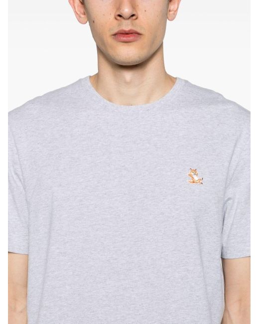 T-Shirt Con Applicazione Chillax Fox di Maison Kitsuné in White da Uomo