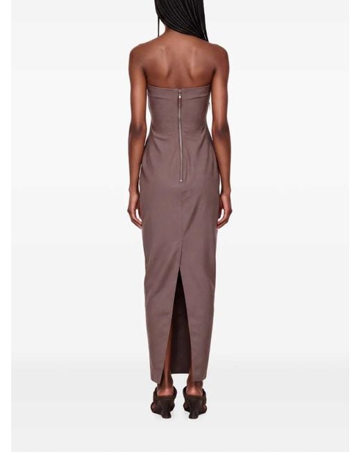 Rick Owens Purple Strapless Maxi Dress With Cut-Outs