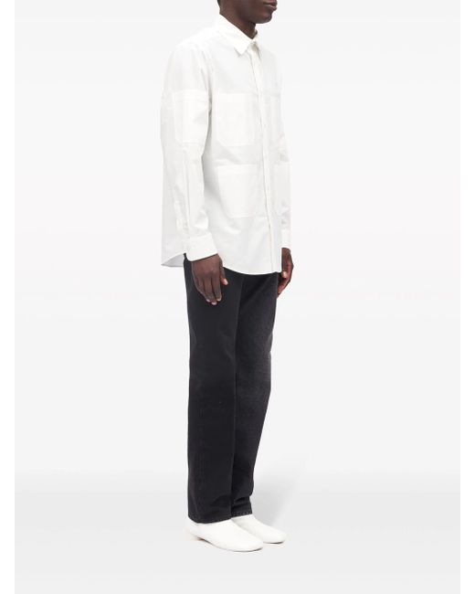 MM6 by Maison Martin Margiela White Cotton Poplin Shirt for men