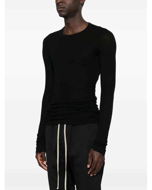 Rick Owens Black Rib Ls Tshirt for men