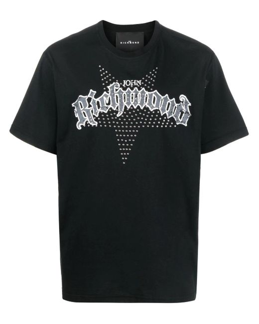 John Richmond Black T-Shirt With Print for men