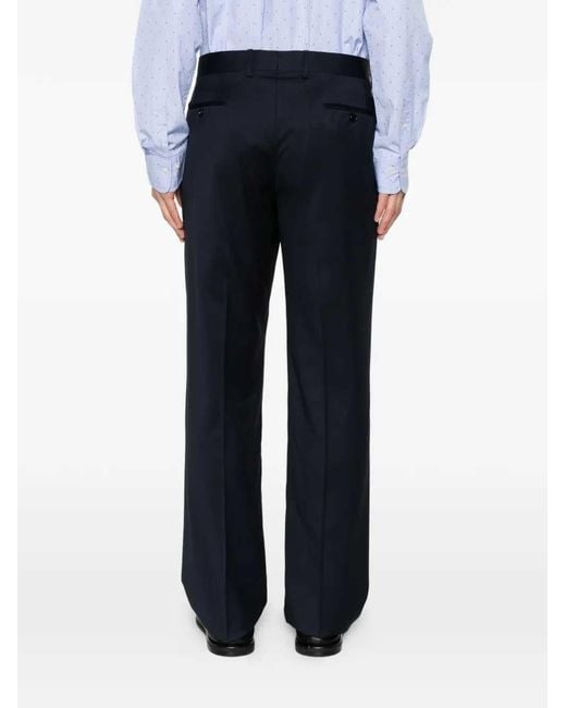 Lardini Blue Papalu Trousers With Pressed Crease for men