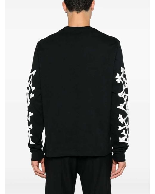 Amiri Black Stacked Bones Long-Sleeve T-Shirt for men
